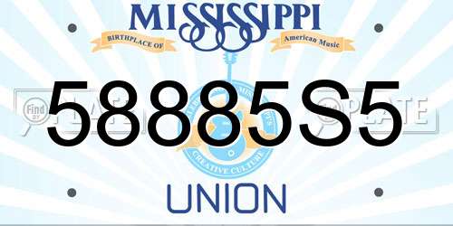 58885S5 Mississippi License Plate