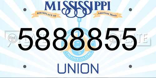 5888855 Mississippi License Plate