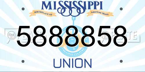 5888858 Mississippi License Plate