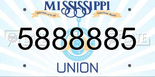 5888885 Mississippi License Plate