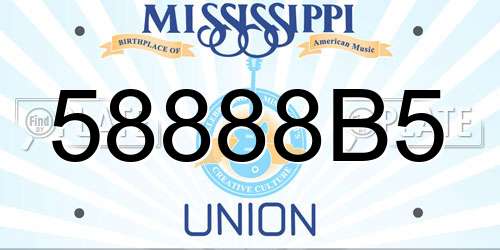 58888B5 Mississippi License Plate