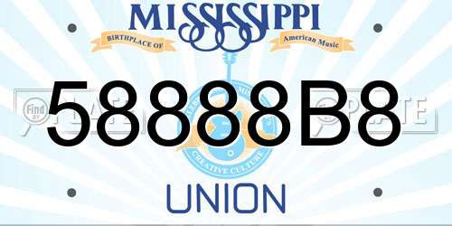 58888B8 Mississippi License Plate