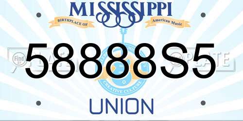 58888S5 Mississippi License Plate