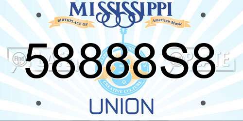 58888S8 Mississippi License Plate