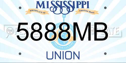 5888MB Mississippi License Plate