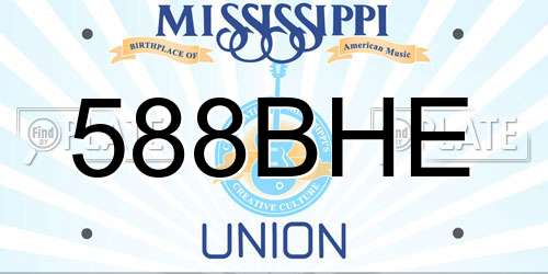 588BHE Mississippi License Plate