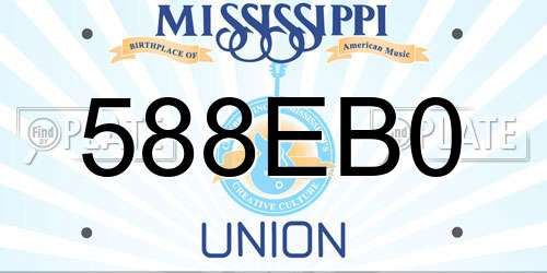 588EB0 Mississippi License Plate