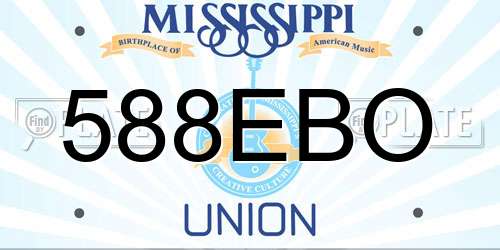 588EBO Mississippi License Plate