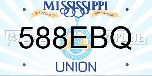 588EBQ Mississippi License Plate