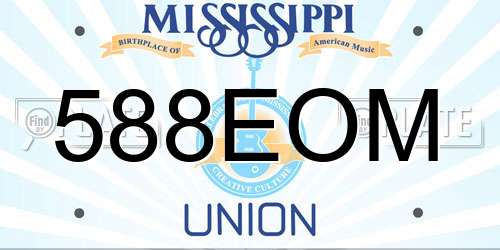 588EOM Mississippi License Plate