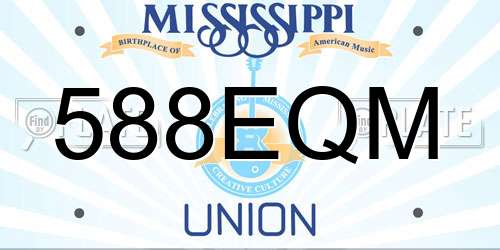 588EQM Mississippi License Plate