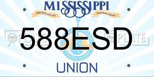 588ESD Mississippi License Plate