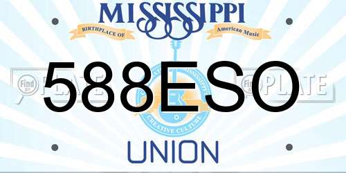 588ESO Mississippi License Plate