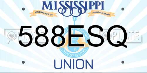 588ESQ Mississippi License Plate