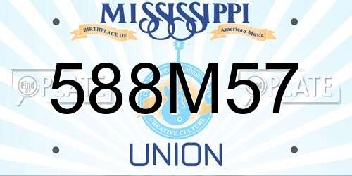588M57 Mississippi License Plate