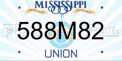 588M82 Mississippi License Plate