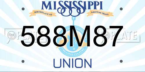 588M87 Mississippi License Plate