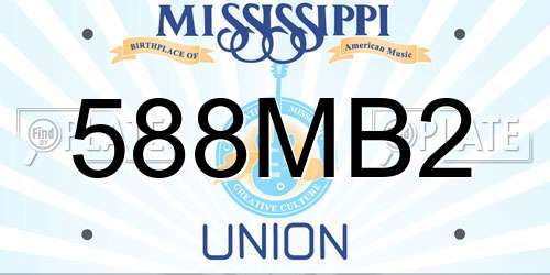 588MB2 Mississippi License Plate