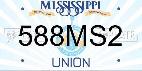 588MS2 Mississippi License Plate