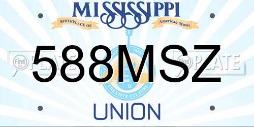 588MSZ Mississippi License Plate