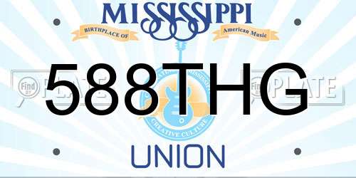 588THG Mississippi License Plate
