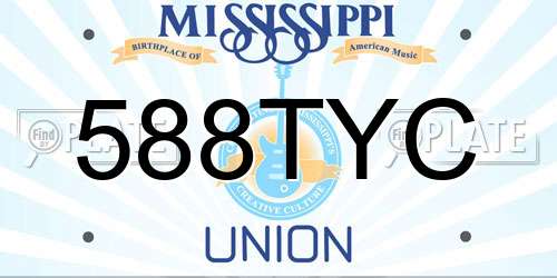 588TYC Mississippi License Plate