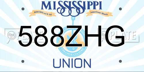 588ZHG Mississippi License Plate