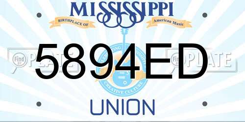 5894ED Mississippi License Plate