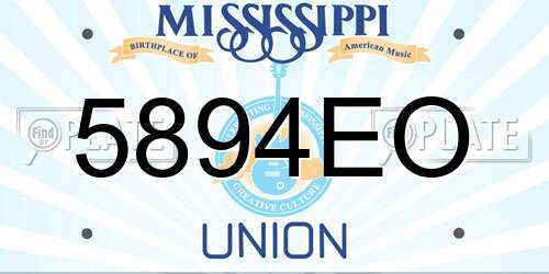 5894EO Mississippi License Plate