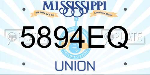 5894EQ Mississippi License Plate