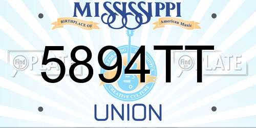 5894TT Mississippi License Plate