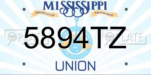 5894TZ Mississippi License Plate