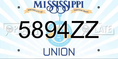 5894ZZ Mississippi License Plate