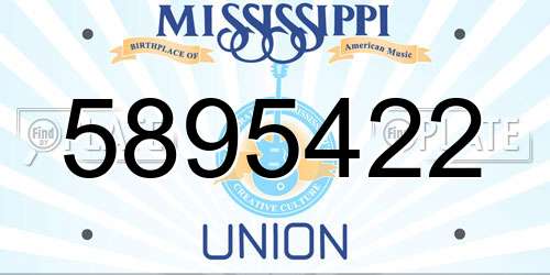 5895422 Mississippi License Plate