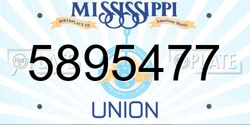 5895477 Mississippi License Plate