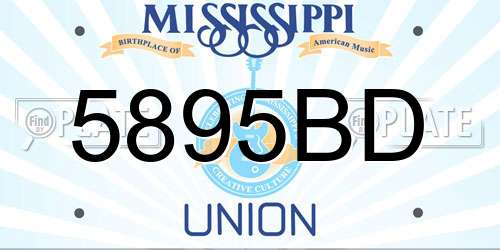 5895BD Mississippi License Plate