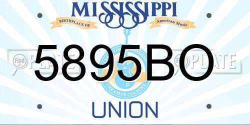 5895BO Mississippi License Plate