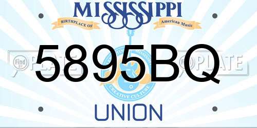 5895BQ Mississippi License Plate