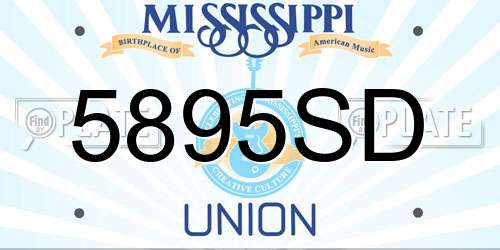 5895SD Mississippi License Plate