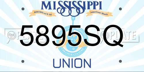 5895SQ Mississippi License Plate