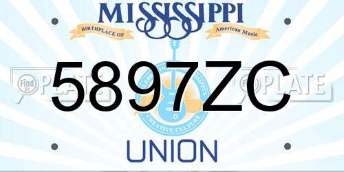 5897ZC Mississippi License Plate