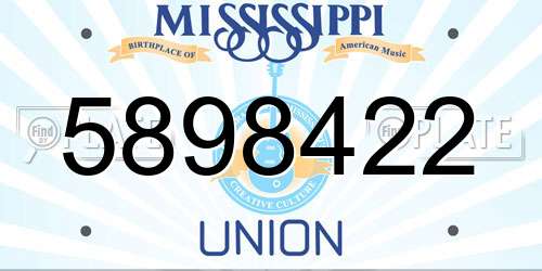 5898422 Mississippi License Plate