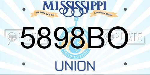 5898BO Mississippi License Plate