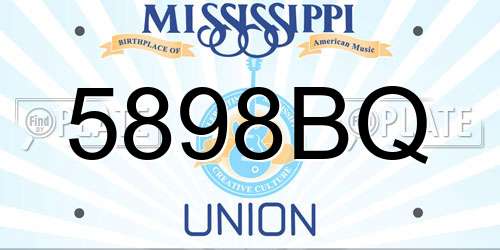 5898BQ Mississippi License Plate
