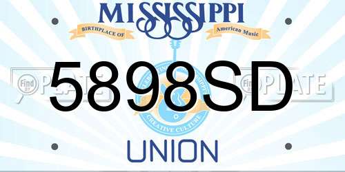 5898SD Mississippi License Plate