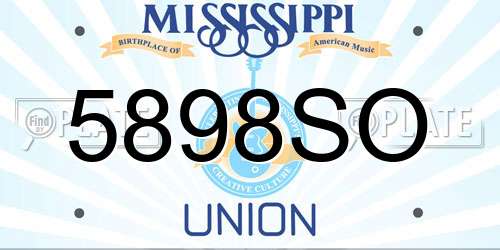5898SO Mississippi License Plate