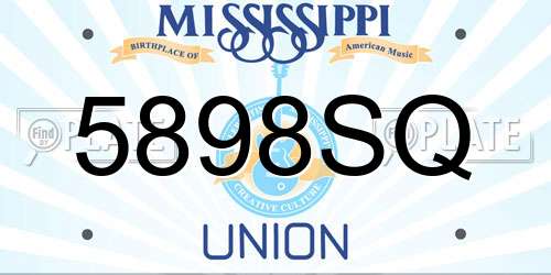 5898SQ Mississippi License Plate