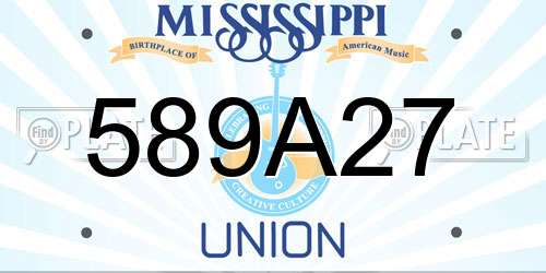 589A27 Mississippi License Plate