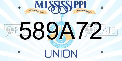 589A72 Mississippi License Plate