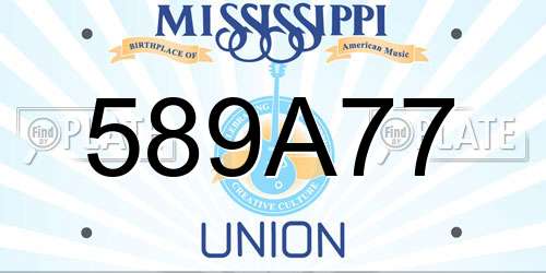 589A77 Mississippi License Plate